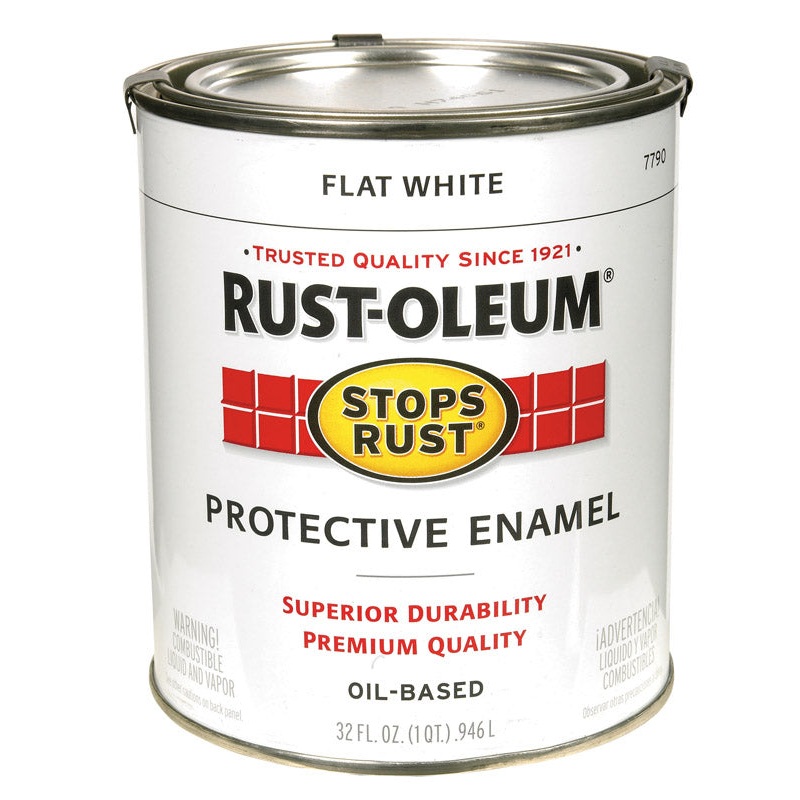 Rust-Oleum Oil Based Protective Enamel White Flat 1 qt.