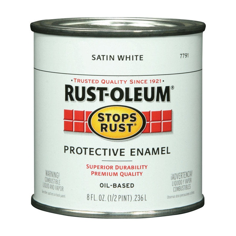 Rust-Oleum Oil Based Protective Enamel White Satin 1/2 pt.
