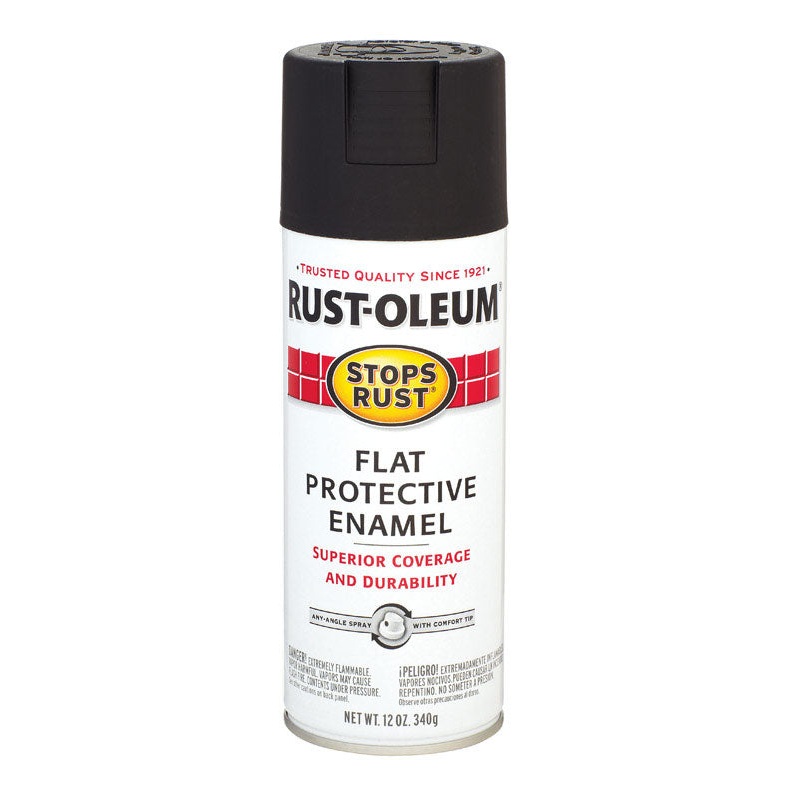 Rust-Oleum Stops Rust Black Flat Protective Enamel Spray 12 oz.