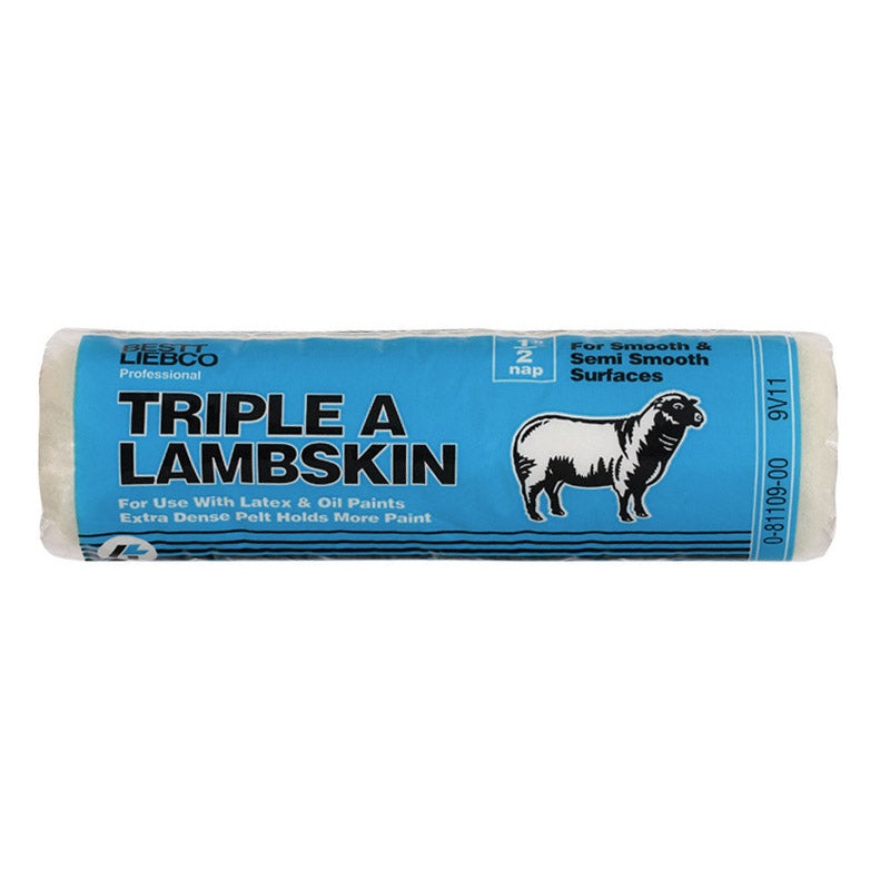 Bestt Liebco Triple A Lambskin Paint Roller Cover 1/2 in. L x 9 in. W