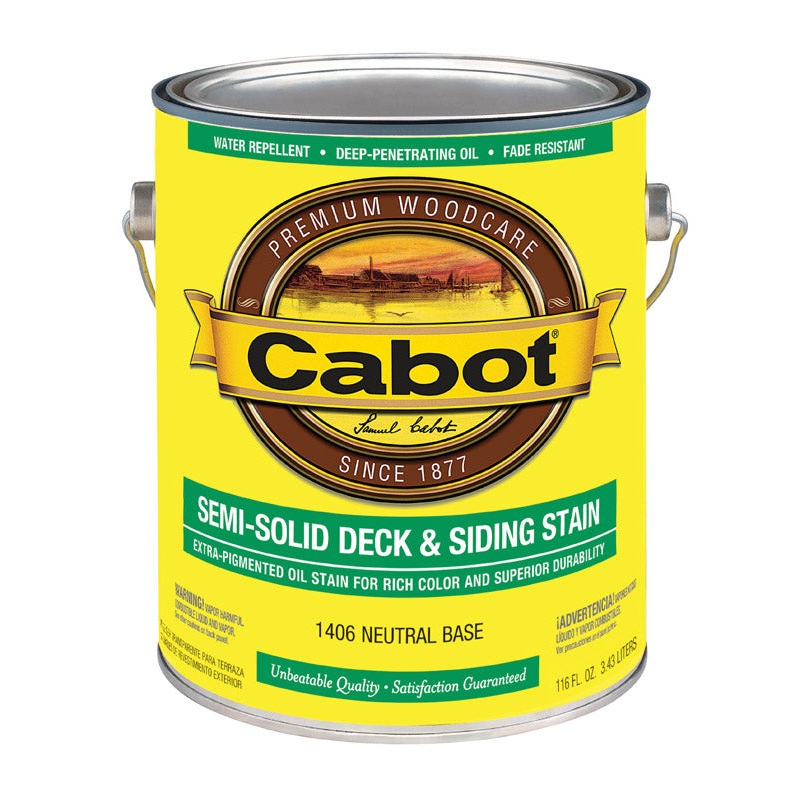 Cabot Semi-Solid Oil-Based Deck and Siding Stain Neutral Base Tintable 1 gal.
