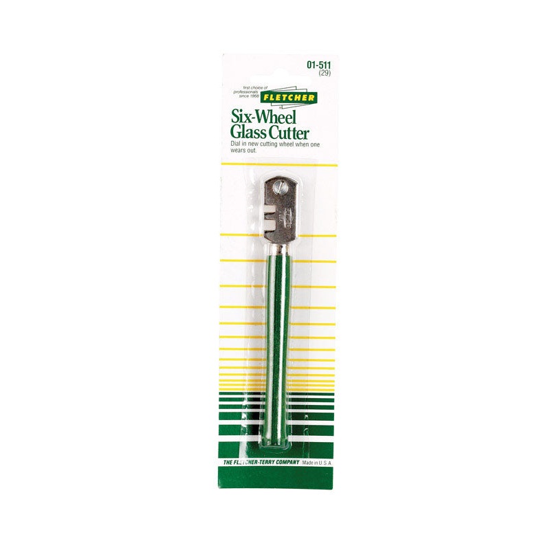 Fletcher Six-Wheel 4 in. Fixed Blade Glass Cutter Green 1 pk