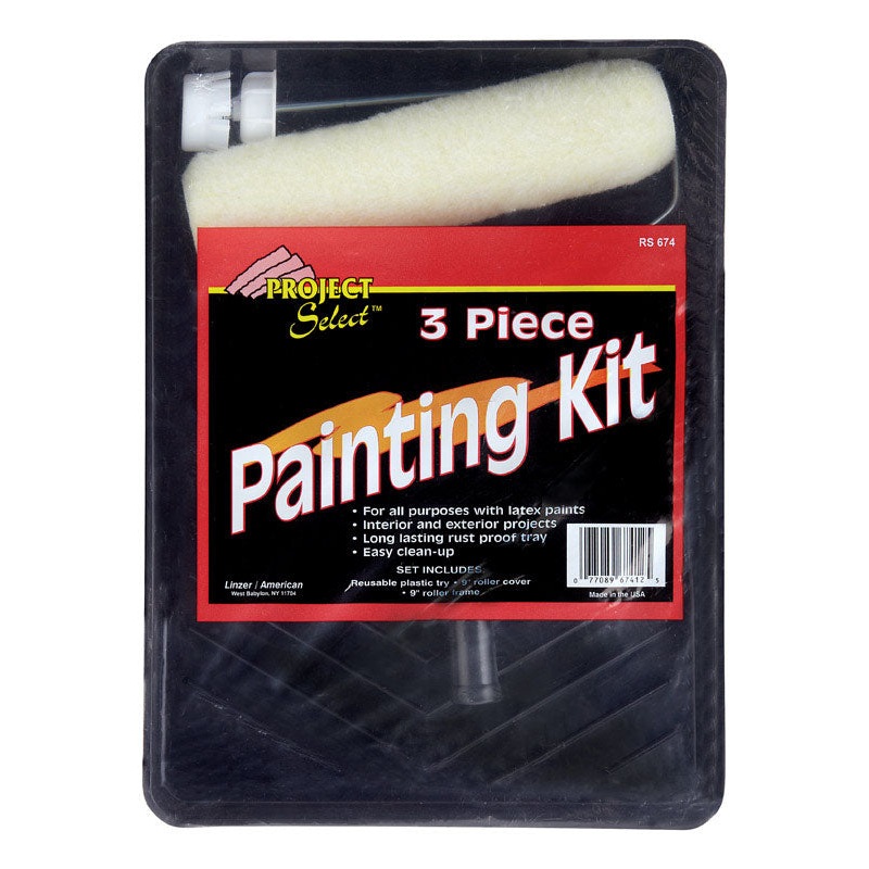 Linzer Project Select Paint Roller Kit Threaded End 9 in. W 3 pc.