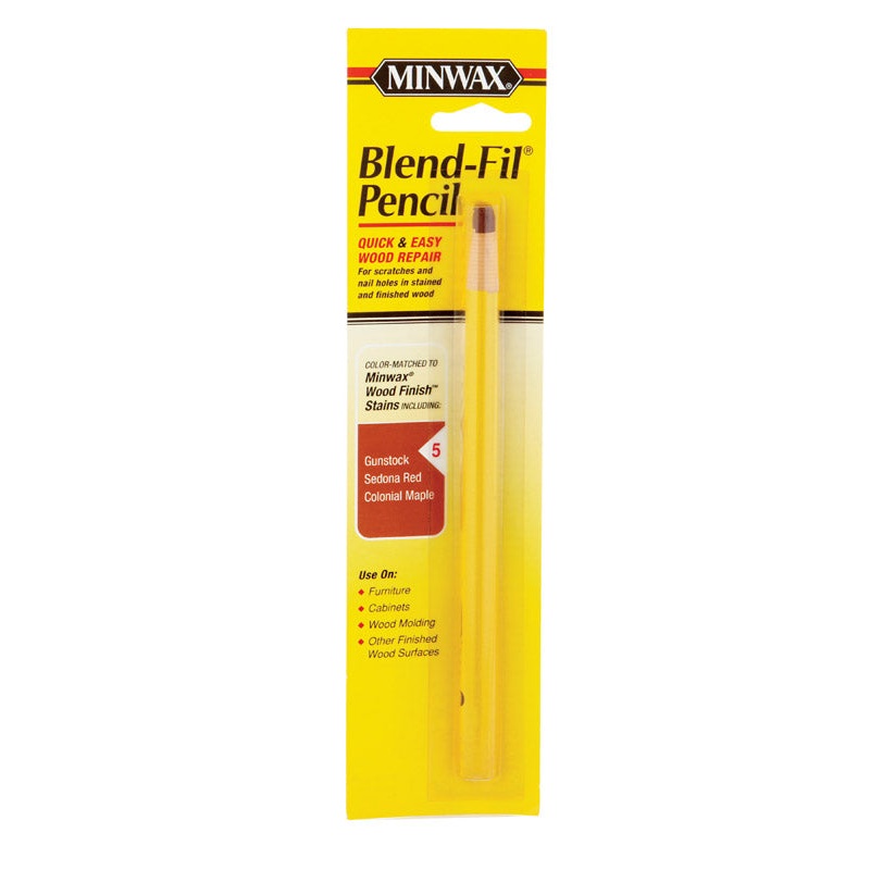 Minwax Blend-Fil No. 5 Colonial Maple, Gunstock, Sedona Red Wood Pencil 1 oz.