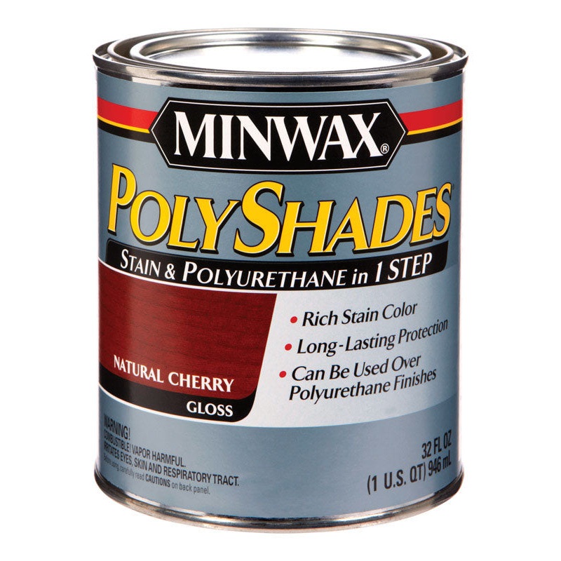 Minwax PolyShades Transparent Polyurethane Polyuethane Stain Natural Cherry 1 qt.
