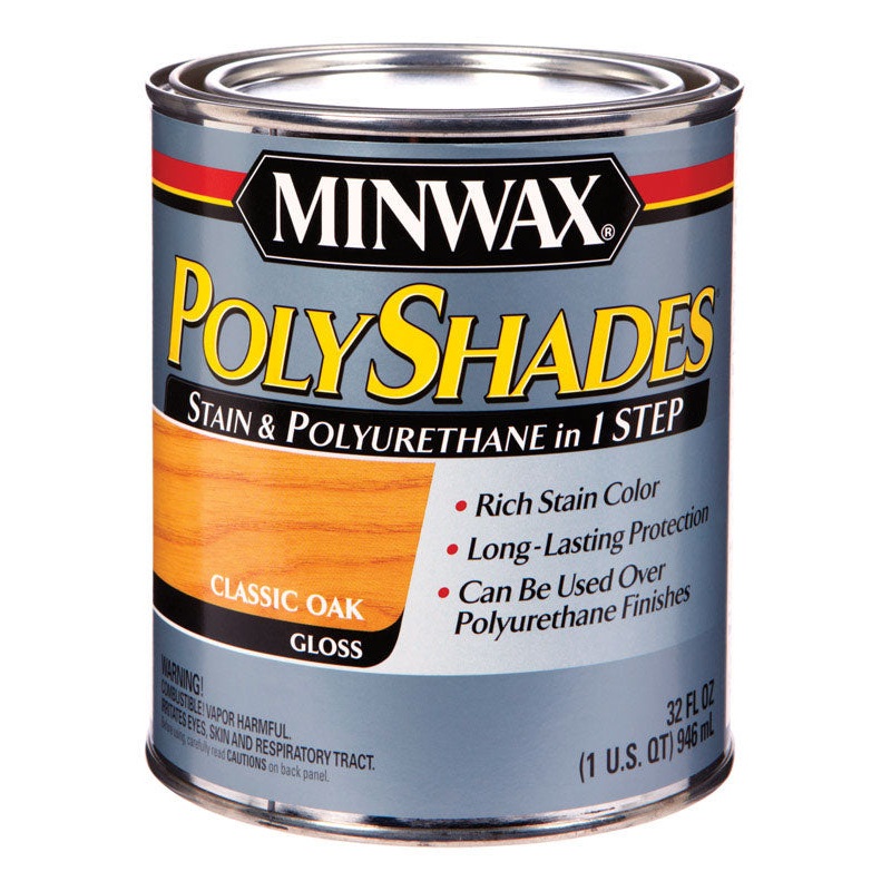 Minwax PolyShades Transparent Polyurethane Polyurethane Stain Classic Oak 1 qt.