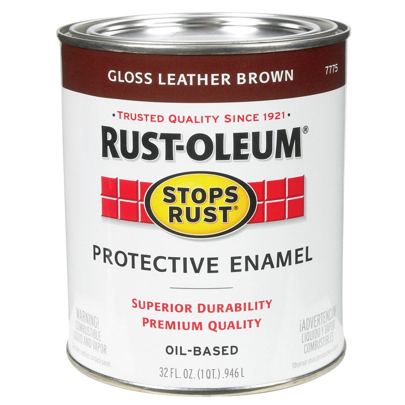 Rust-Oleum Oil Based Protective Enamel Leather Brown Gloss 1 qt.