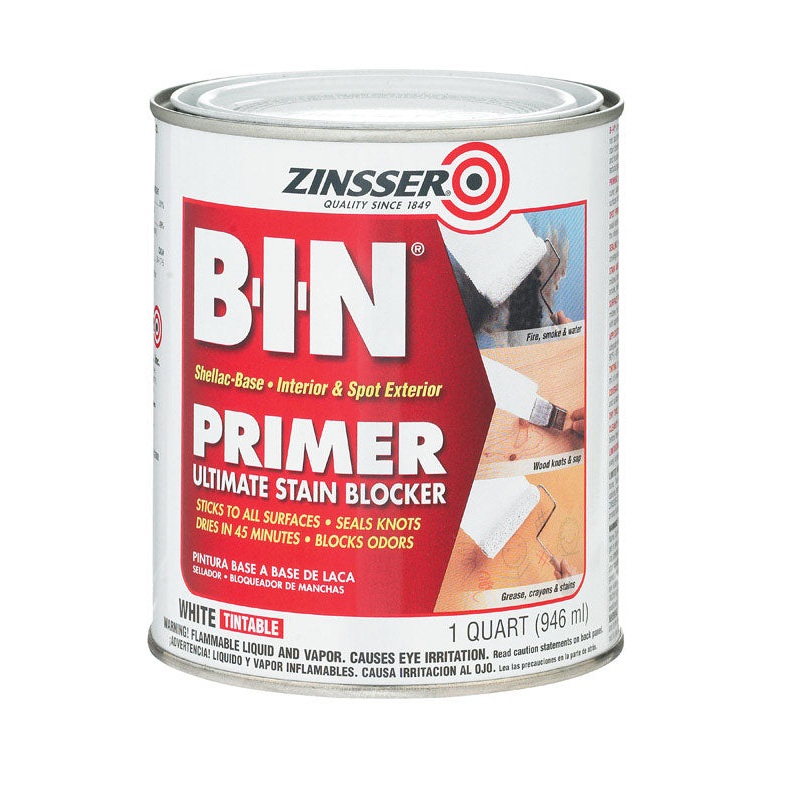 Zinsser BIN Shellac-Based Interior and Exterior Primer and Sealer 1 qt. White