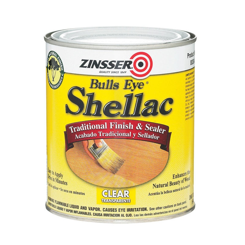 Zinsser Bulls Eye Clear Shellac Finish and Sealer 1 qt.