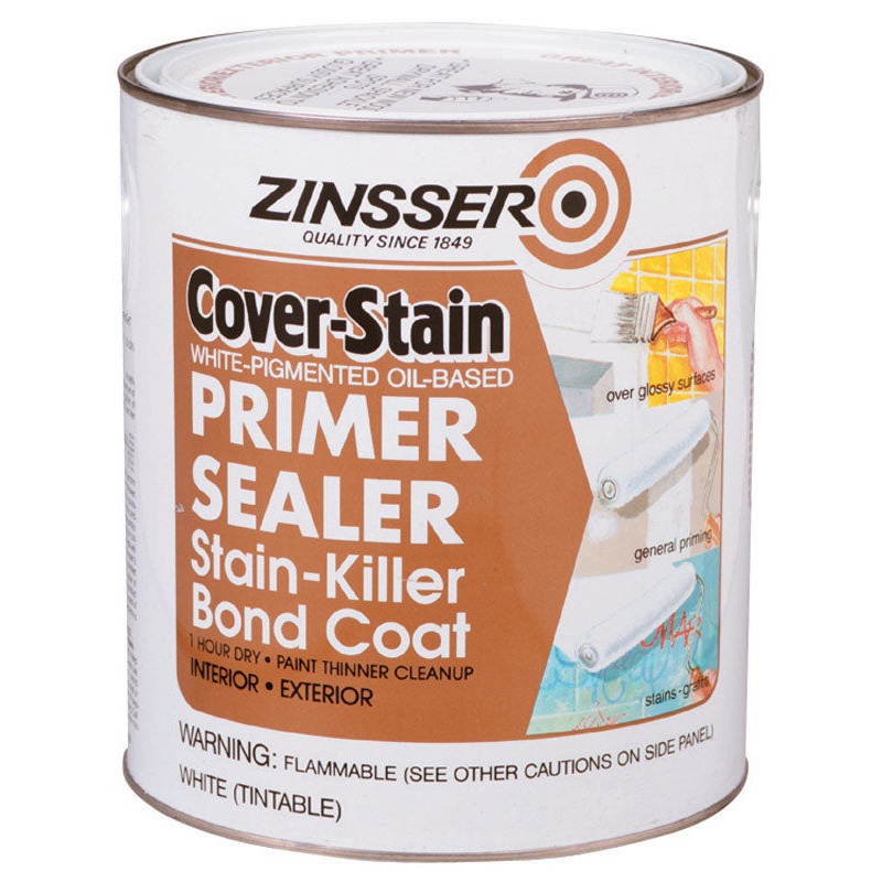 Zinsser Cover Stain Oil-Based Interior and Exterior Primer and Sealer 1 qt. White