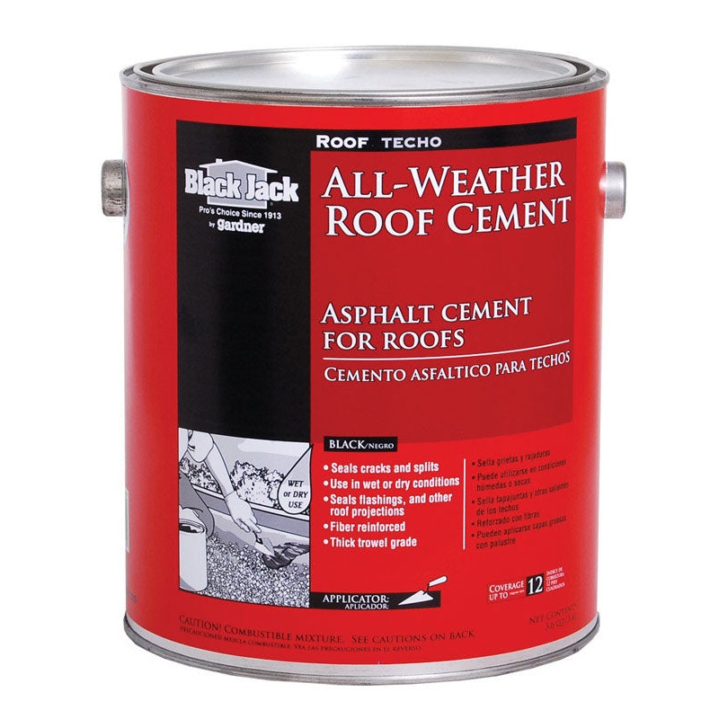 Black Jack Roof Techo Asphalt All-Weather Roof Cement 3.6 qt. Black