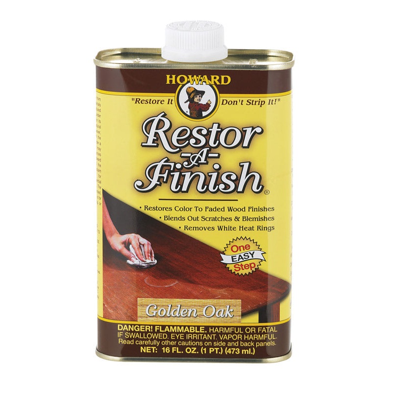 Howard Restor-A-Finish Semi-Transparent Oil-Based Wood Restorer Golden Oak 1 pt.