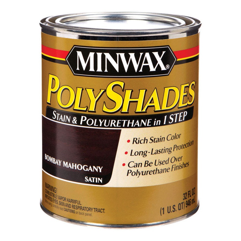 Minwax PolyShades Transparent Polyurethane Polyurethane Stain Bombay Mahogany 1 qt.