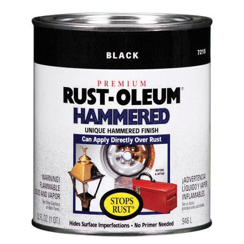 Rust-Oleum Interior/Exterior Alkyd-based Metal Paint Black Hammered 1 qt.
