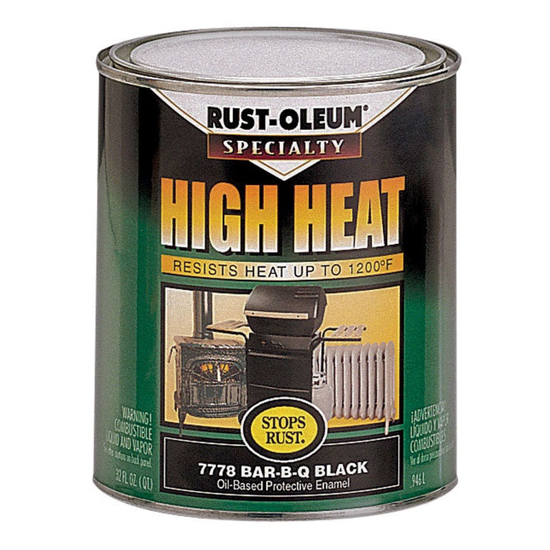 Rust-Oleum Oil Based High Heat Enamel Black Satin 1 qt.