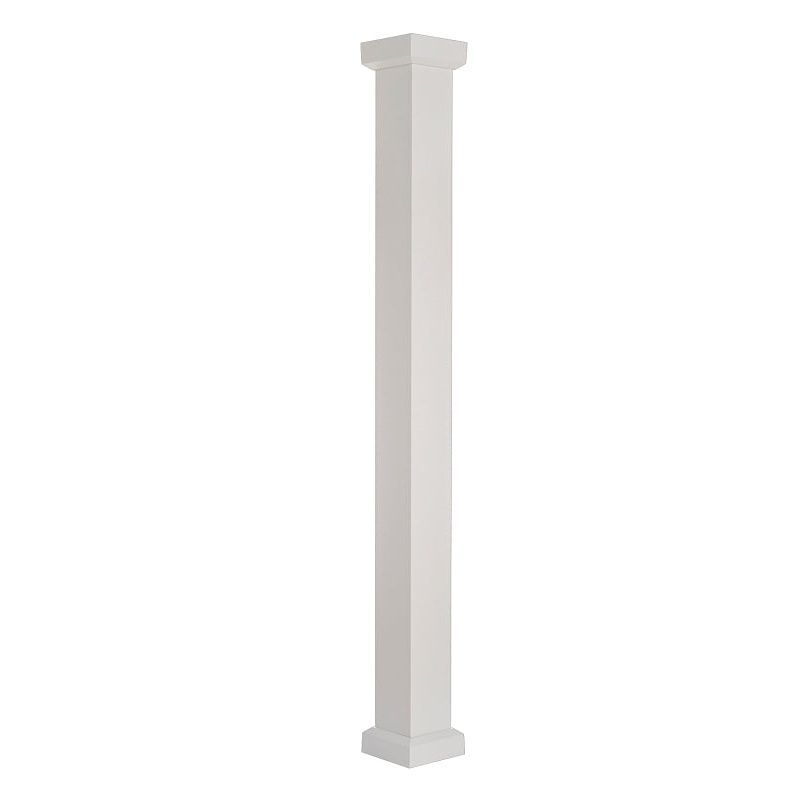 AFCO 600EC0708 Column, 8 ft H, Square, Aluminum, White, Column Only