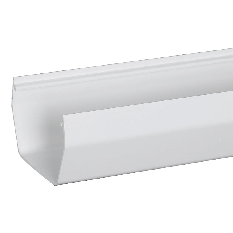 Amerimax T0573 Gutter, 10 ft L, 5 in W, Vinyl, White, Pack of 8