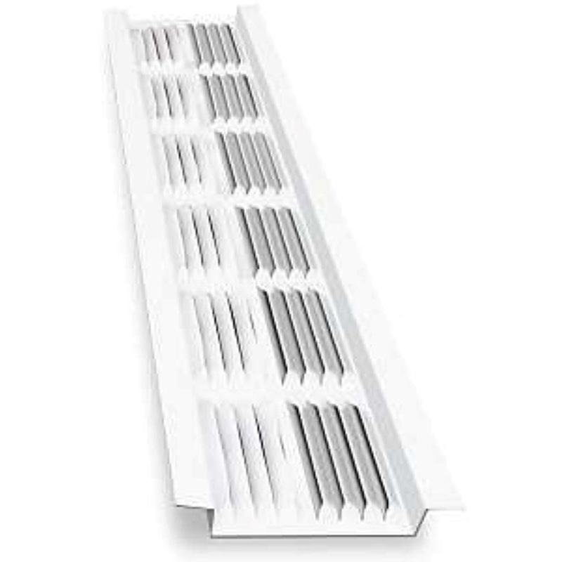 Amerimax VENT8WH-U Soffit Vent, 8 ft L, 2 in W, 61 sq-in Net Free Ventilating Area, Aluminum, White, Pack of 50