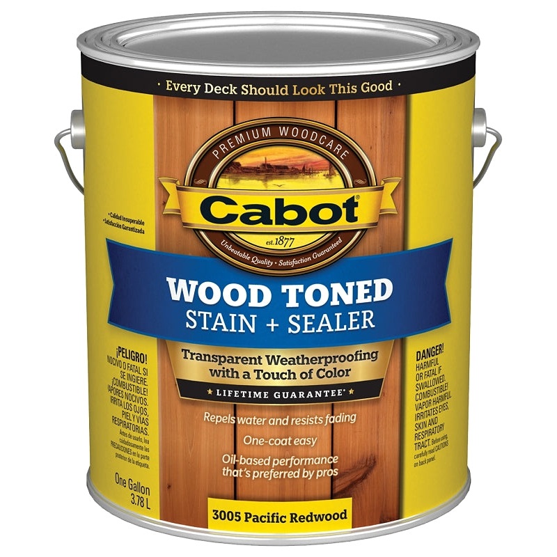 Cabot 3000 Series 140.0003005.007 Deck and Siding Stain, Pacific Redwood, 1 gal, Pack of 4