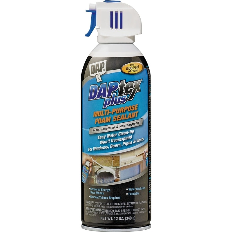 DAP 18836 Foam Sealant, White, 12 oz Aerosol Can, Pack of 12
