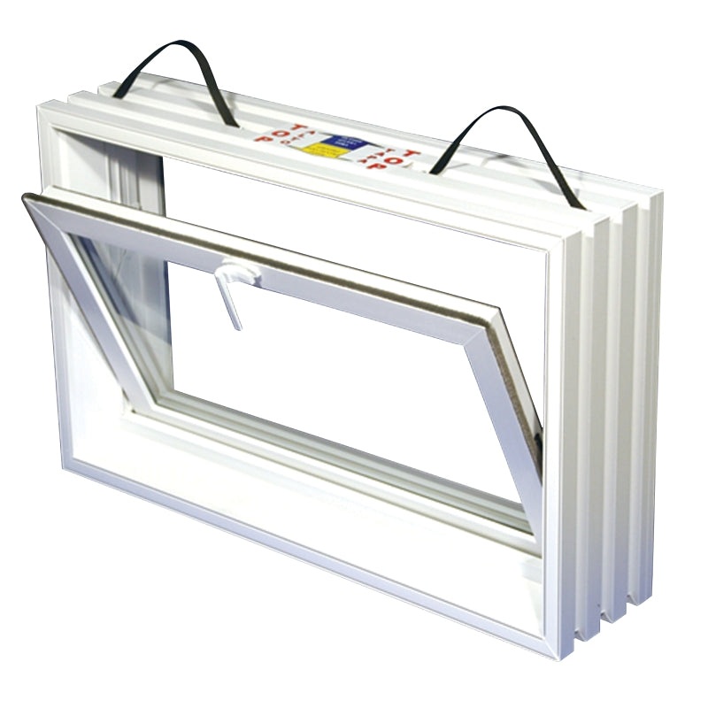 Duo-Corp 3216HOPF10 Hopper Basement Window, 16 in H x 31-7/8 in W Window, Glass Glass/Screen, Vinyl Frame
