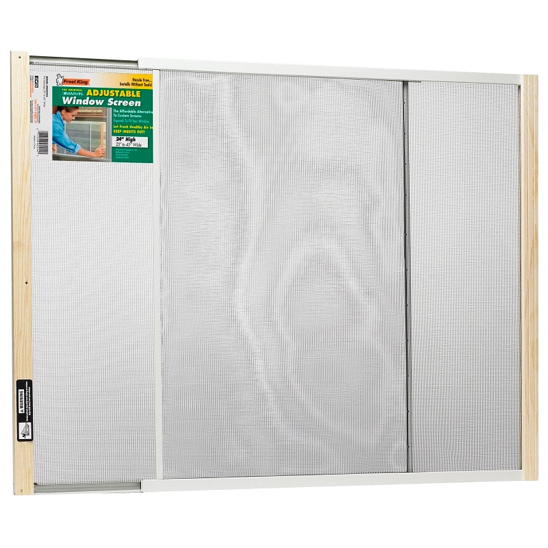 Frost King W.B. Marvin AWS2445 Window Screen, 24 in L, 25 to 45 in W, Aluminum