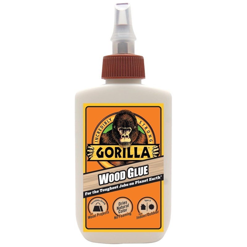 Gorilla 6202003 Wood Glue, 4 oz, Bottle, Light Tan, Milky, Liquid