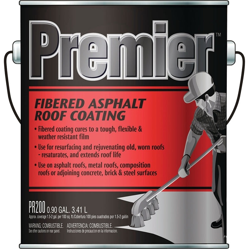 Henry PR200042 Roof Coating, Black, 3.41 L Can, Liquid, Pack of 4