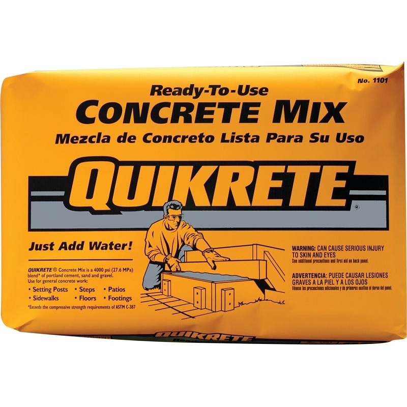 Quikrete 1101-60 Concrete Mix, 60 lb bag, Pack of 40