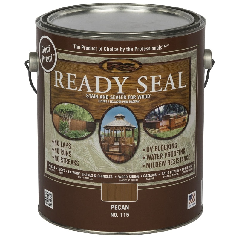 Ready Seal 115 Stain and Sealer, Pecan, 1 gal, Can, Pack of 4