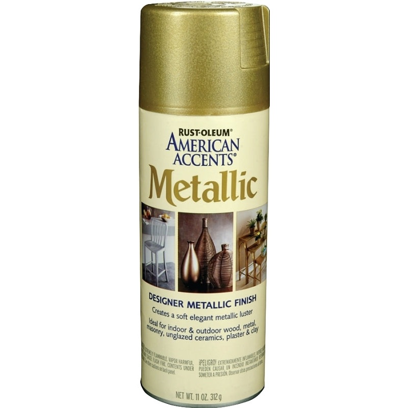 Rust-Oleum 202719 Metallic Spray Paint, Metallic, Aged Brass, 12 oz, Can