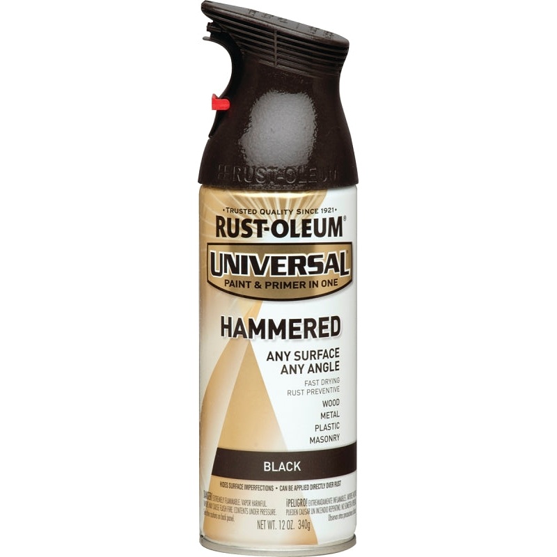 Rust-Oleum 245217 Hammered Spray Paint, Hammered, Black, 12 oz, Can