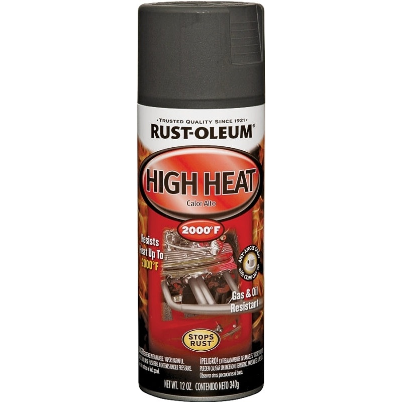 Rust-Oleum 248903 Engine Spray Paint, Oil Base, Flat, Black, 12 oz Can