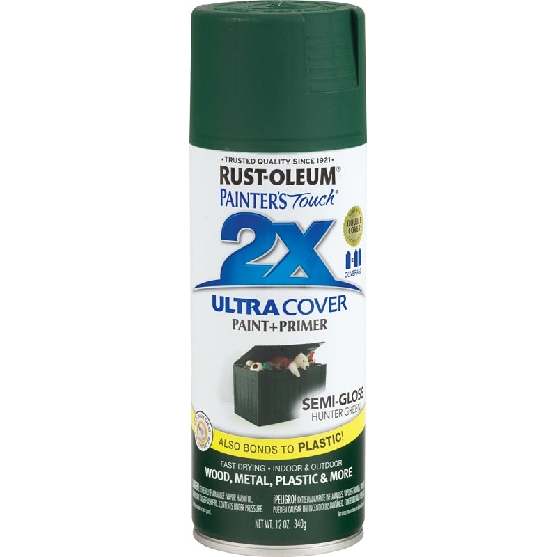 Rust-Oleum 249853 Spray Paint, Semi-Gloss, Hunter Green, 12 oz, Can