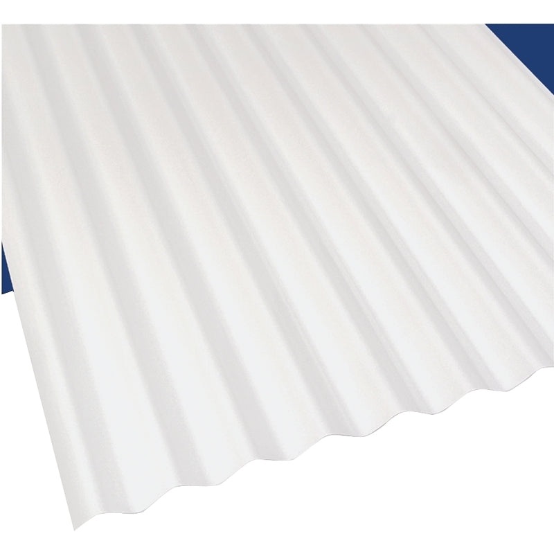 Sun N Rain 103694 Corrugated Roofing Panel, 12 ft L, 26 in W, PVC, White, Pack of 10