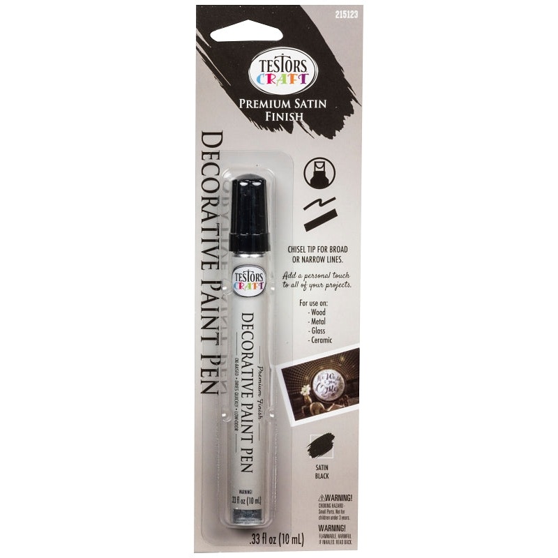 Testors 215123 Decorative Paint Pen, Chisel Tip, Black