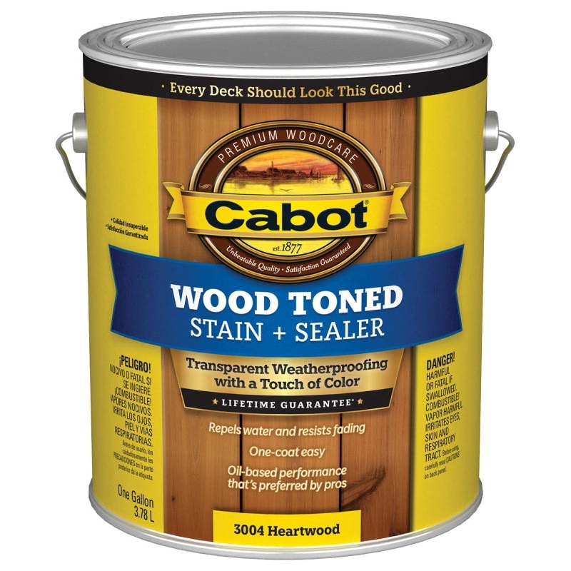 Cabot 140.0003004.007 Deck and Siding Stain, Heartwood, Liquid, 1 gal, Pack of 4