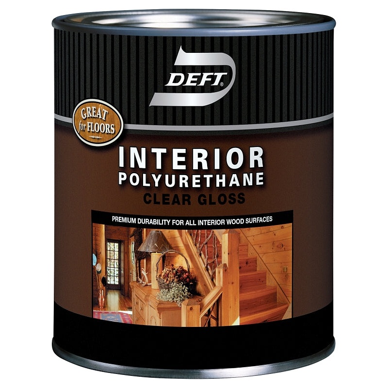 Deft 221-04 Polyurethane, Gloss, Liquid, Amber, 1 qt, Can