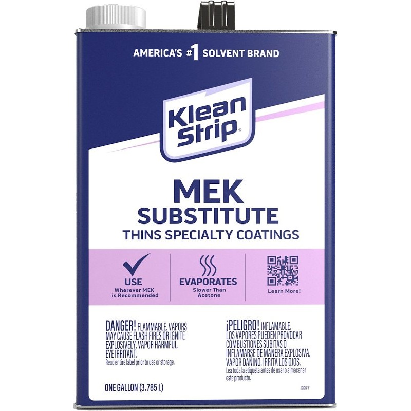 Klean Strip GME71SUB Methyl Ethyl Ketone Thinner, Liquid, Clear, 1 gal, Pack of 4