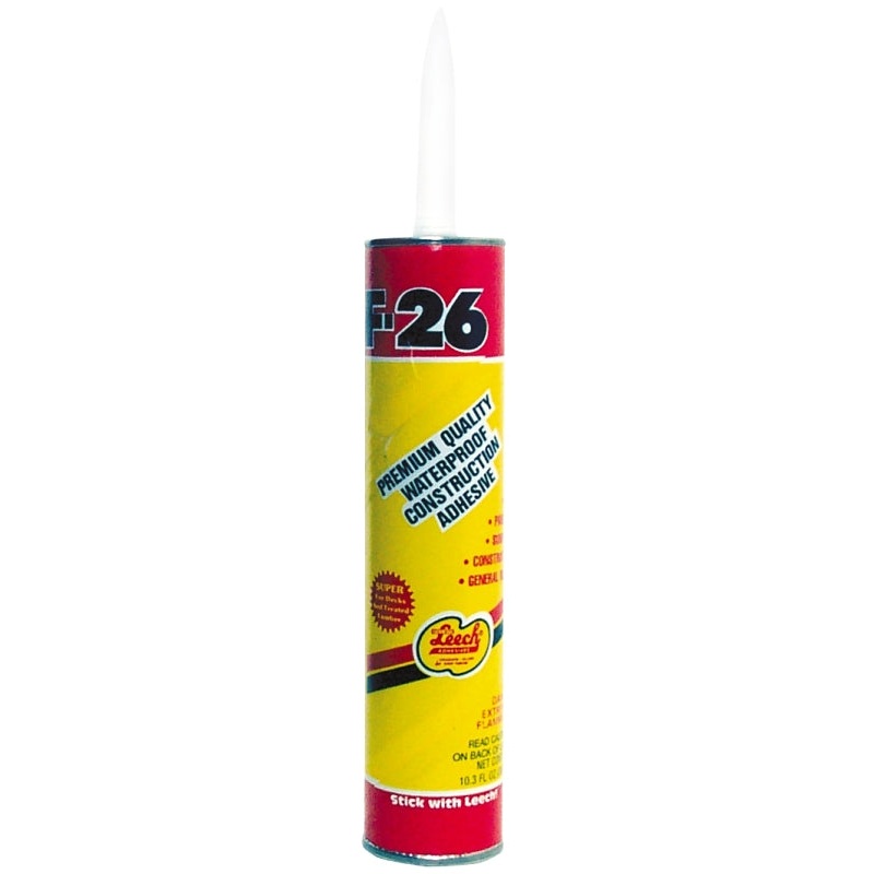 Leech Adhesives F26-33-12 Construction Adhesive, Beige, 10 fl-oz Cartridge, Pack of 12