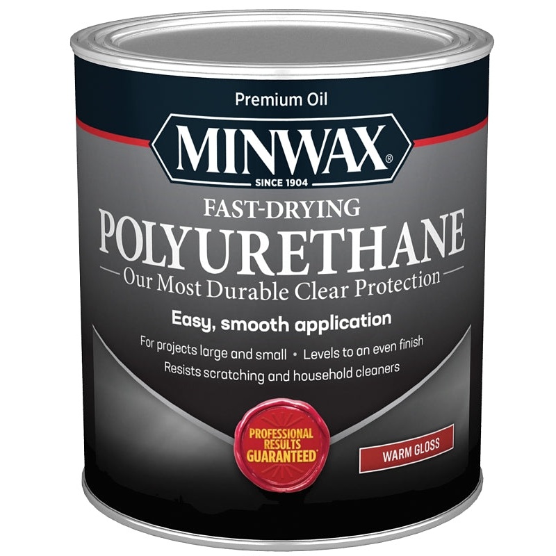 Minwax 63000444 Polyurethane, Oil Base, Clear, Gloss, Liquid, 1 qt Can, 0.86 Specific Gravity