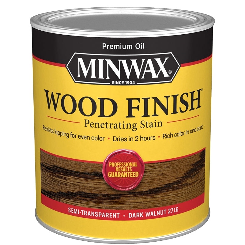 Minwax 70012444 Wood Stain, Dark Walnut, Liquid, 1 qt, Can