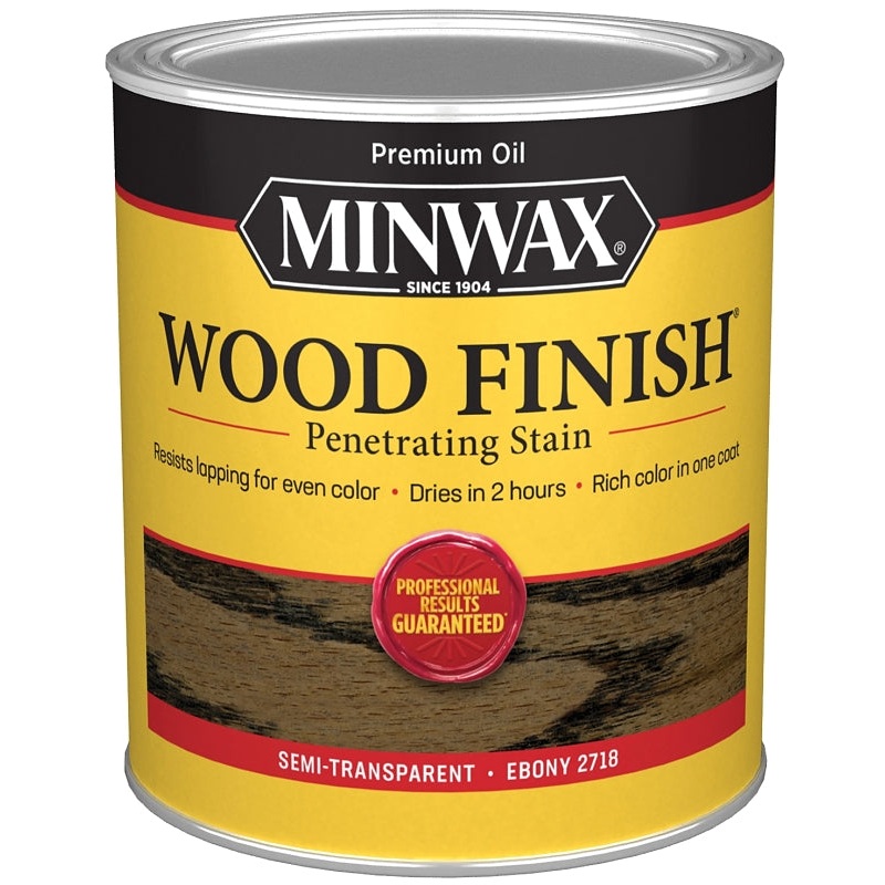 Minwax 70013444 Wood Stain, Ebony, Liquid, 1 qt, Can