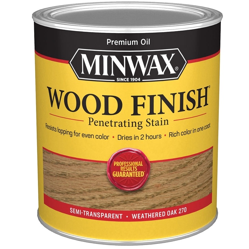 Minwax 700474444 Wood Stain, Weathered Oak, Liquid, 1 qt, Can
