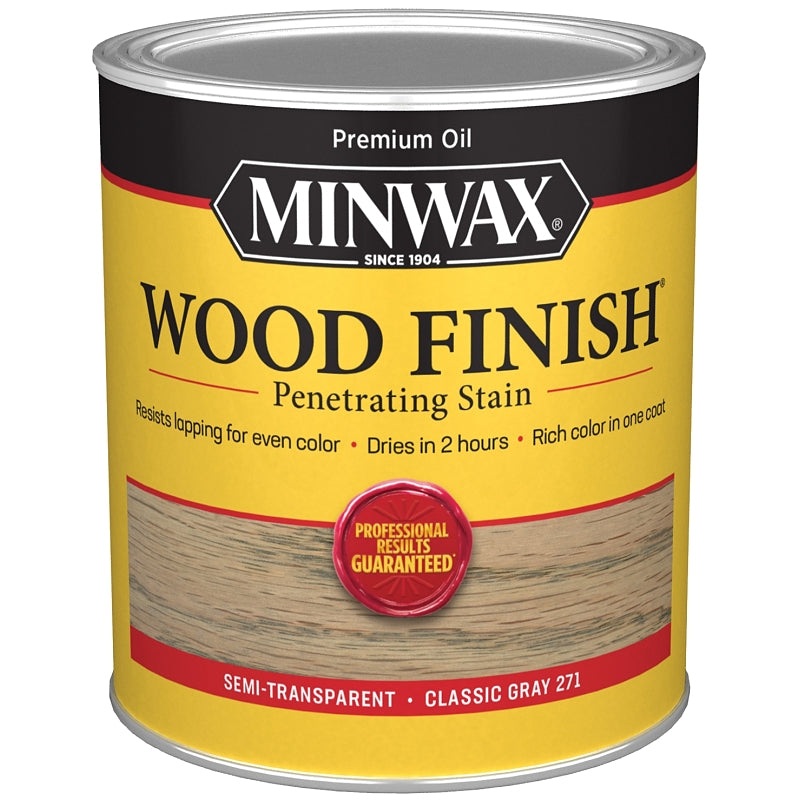 Minwax 700484444 Wood Stain, Classic Gray, Liquid, 1 qt, Can