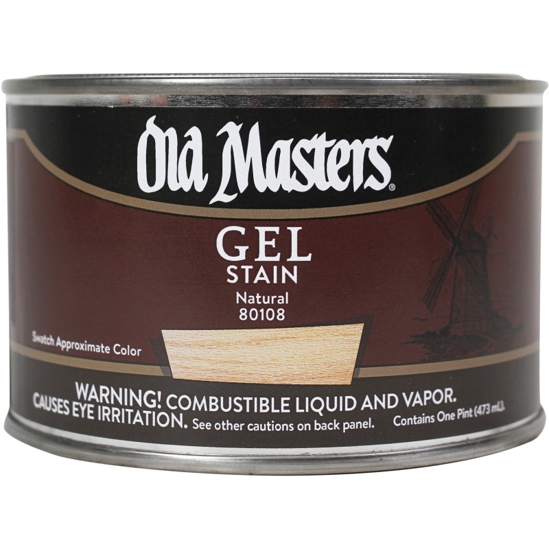 Old Masters 80108 Gel Stain, Natural, Liquid, 1 pt, Can