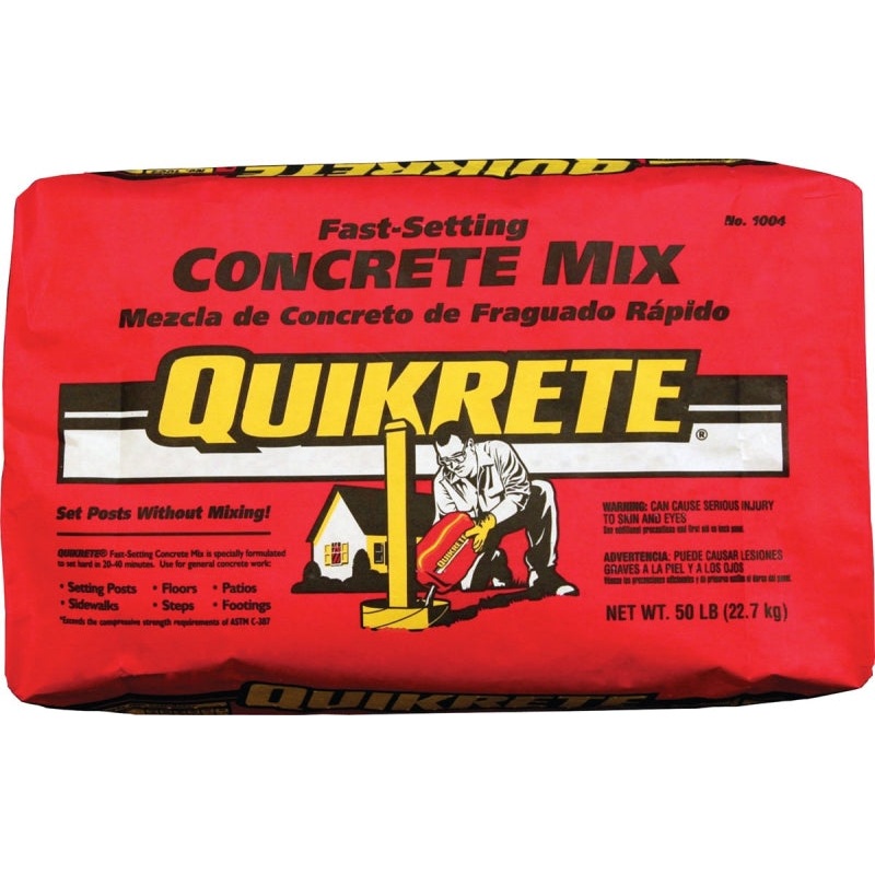 Quikrete 1004-50 Concrete Mix, Gray/Gray-Brown, Granular Solid, 50 lb Bag, Pack of 40