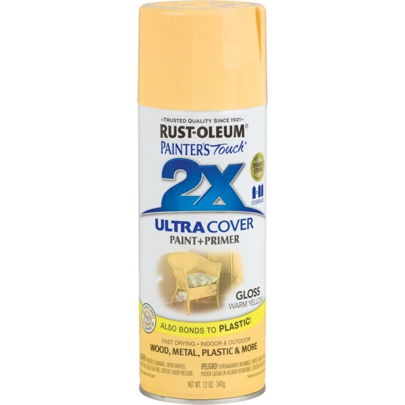 Rust-Oleum 249091 Spray Paint, Gloss, Warm Yellow, 12 oz, Can