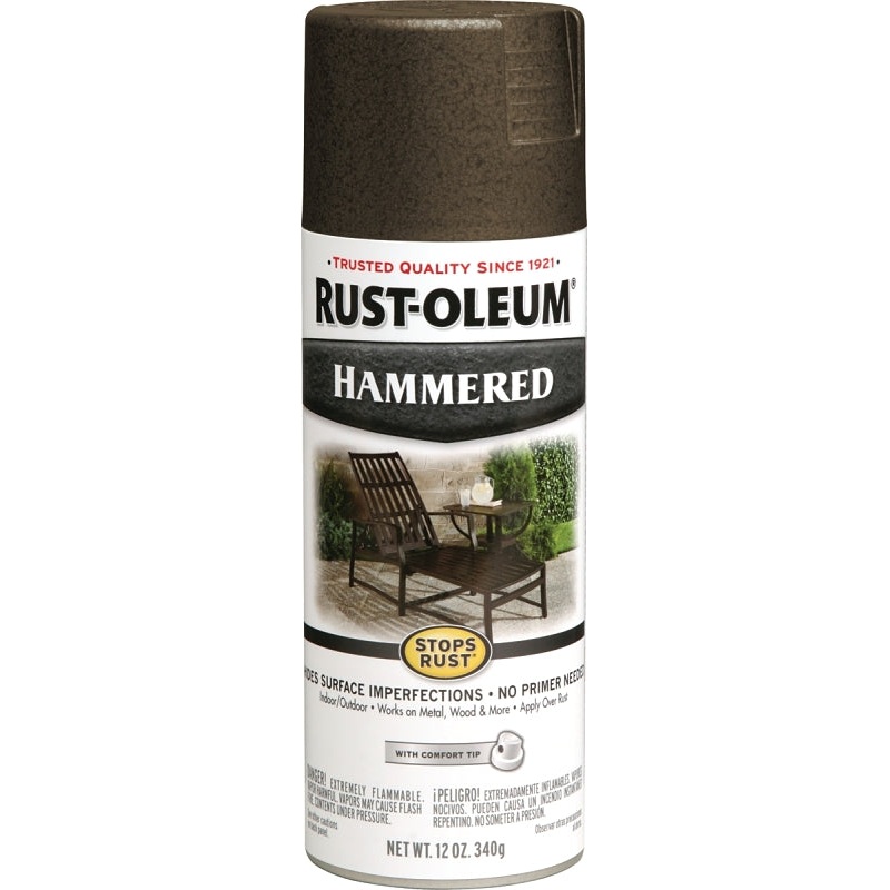 Rust-Oleum 7218830 Rust Preventative Spray Paint, Hammered, Dark Bronze, 12 oz, Can