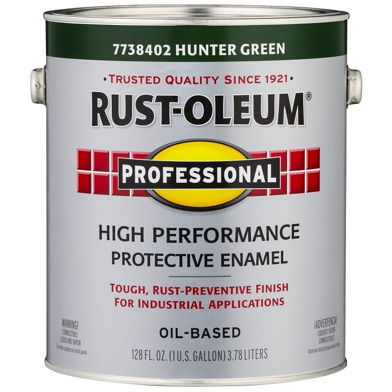 RUST-OLEUM PROFESSIONAL 7738402 Protective Enamel, Gloss, Hunter Green, 1 gal Can